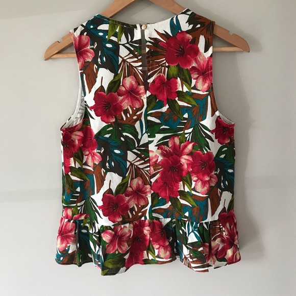 Everly Sleeveless Floral Botanical Peplum … - Picture 3 of 6
